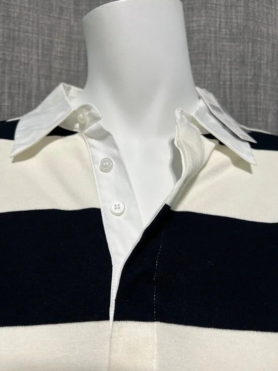 Anthropologie DOLAN Long-Sleeve Rugby Mini Dress Black White XSP - Picture 10 of 12